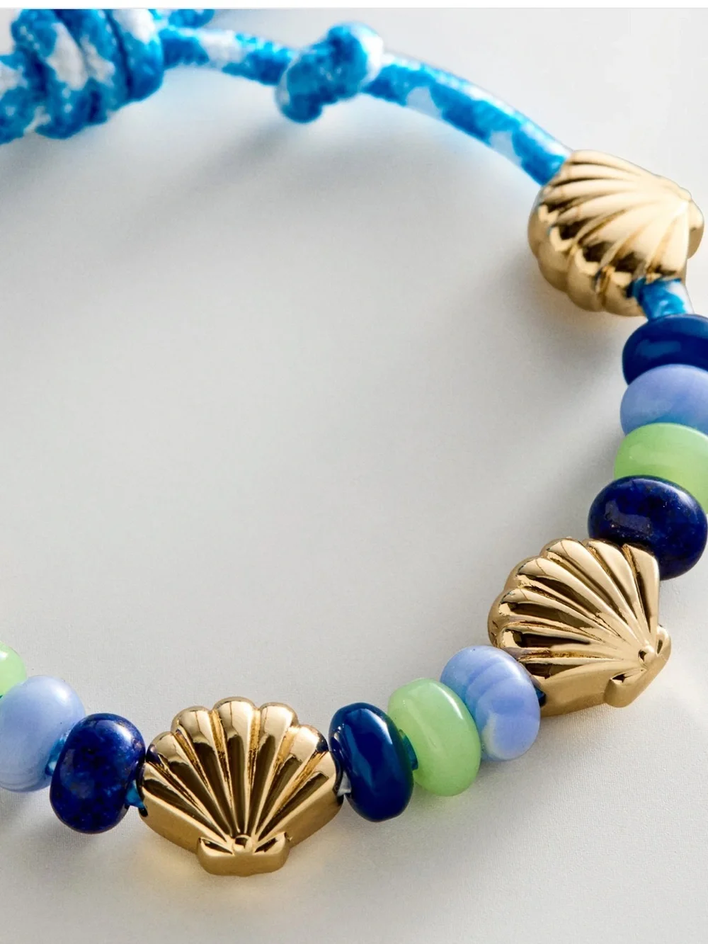 Baublebar Gold Shell Bead Bracelet with Blue and Green Accents - Picture 3 of 5
